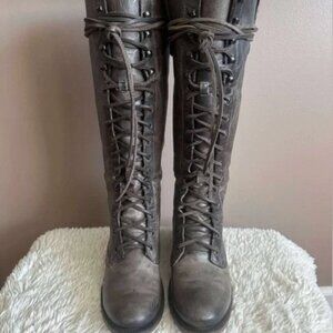 Freebird by Steven Tall Lace up OG Grany Boots Stone 9